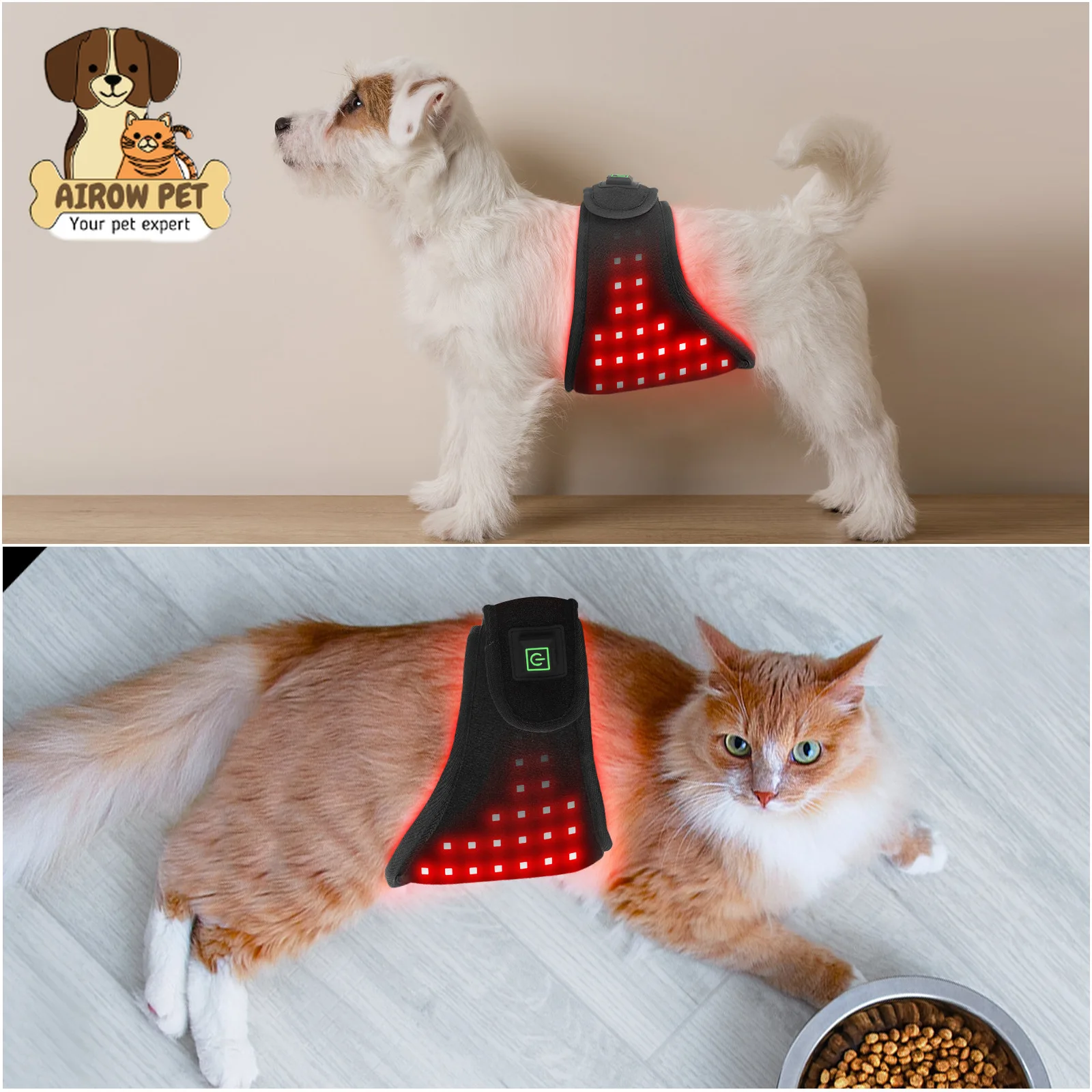 AIROW Portable Pet Physiotherapy Instrument Self-timed Recovery Small Pet Abdomen Butt Back Dog Leg Burns Burns Bites