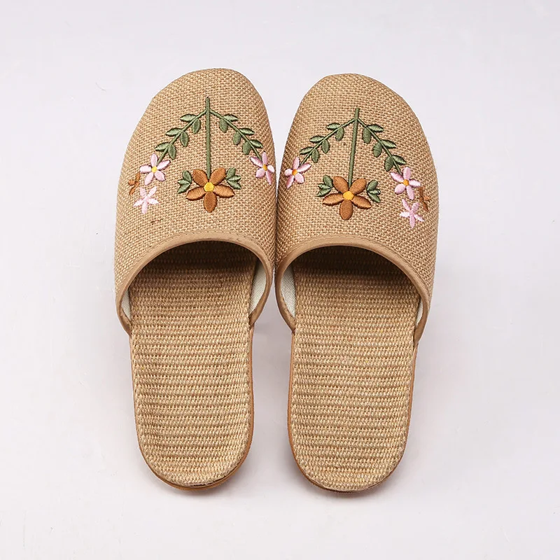 Fashion Summer Straw Sandals Flip Flops Women Hotel Slippers Ladies Shoes Lndoor Outdoor Flip-Flops Beach Flat Slides 2023 New