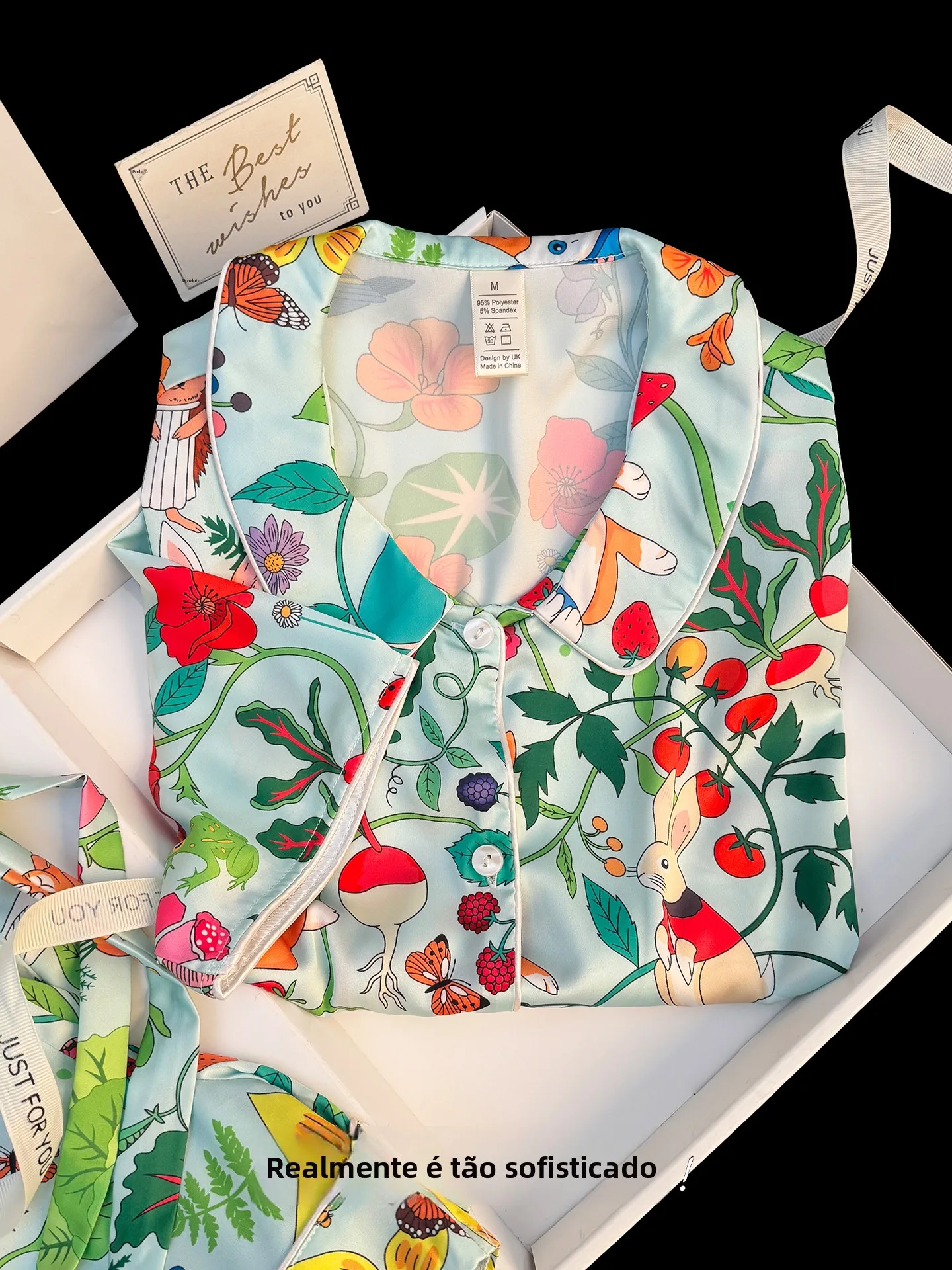 dopamine-green-countryside-style-cartoon-rabbit-ice-silk-sleepwear-women-summer-shorts-sleeve-doll-collar-home-clothes