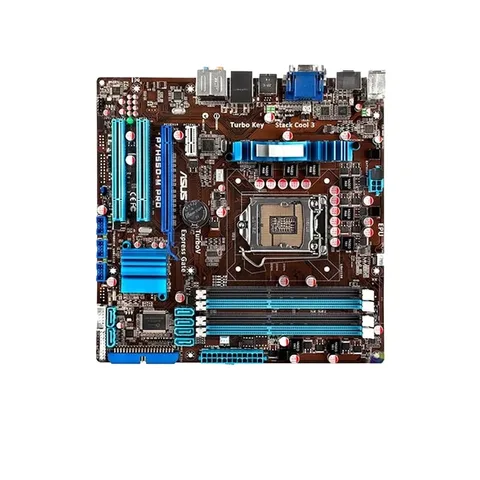 Used P7H55D-M PRO motherboard LGA 1156 DDR3 16GB suitable for H55 P7H55  SATA II PCI-E X16 AMI BIOS