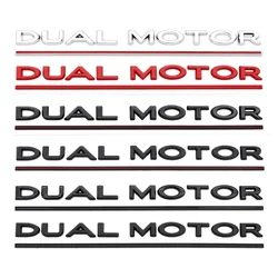 DUAL MOTOR Emblem For Tesla Model 3 Y S X Accessories Underlined Letters Logo Performance Badge Trunk Sticker Chrome 3D Decal