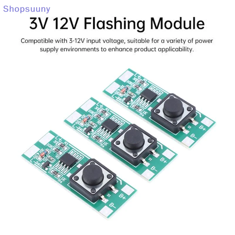[SU]1/3Pcs DC3V-12V Flashing Module With 3 Mode High Brightness Flashing Light Car LED Lighting Control Driver Board[SU]