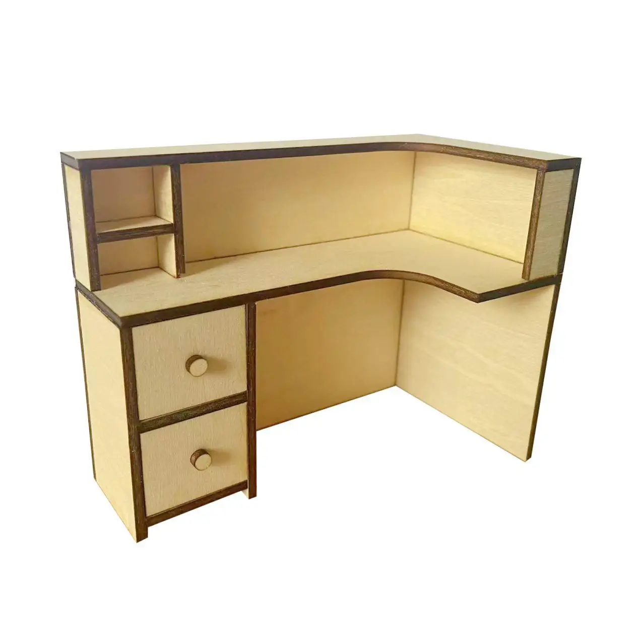 1:12 Scale DIY Fitments Computer Desk for Role Play Life Scene Layout Gift