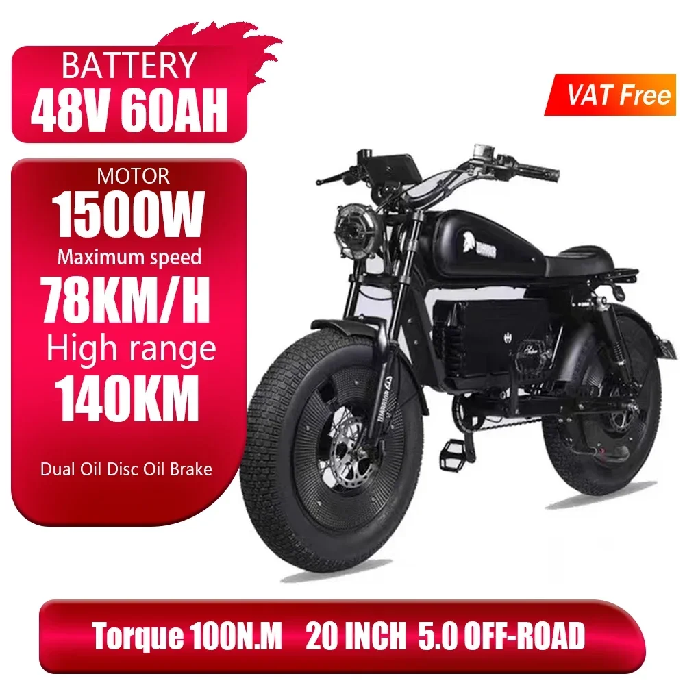 New  1500W 48V 60AH 20 inch 4.0 Fat Tires Mountain bikes Fatbike Electric Bicycle Oil Brake Electric Motorcycle bike