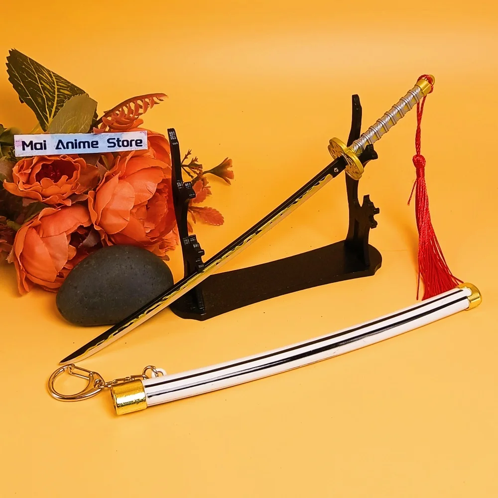 8.6 بوصة كاتانا صغيرة أصلية صغيرة الساموراي صابر الديكور عمل الشكل Ainme كاتانا سكين شفرة معدنية السيف لعبة غير حادة هدية