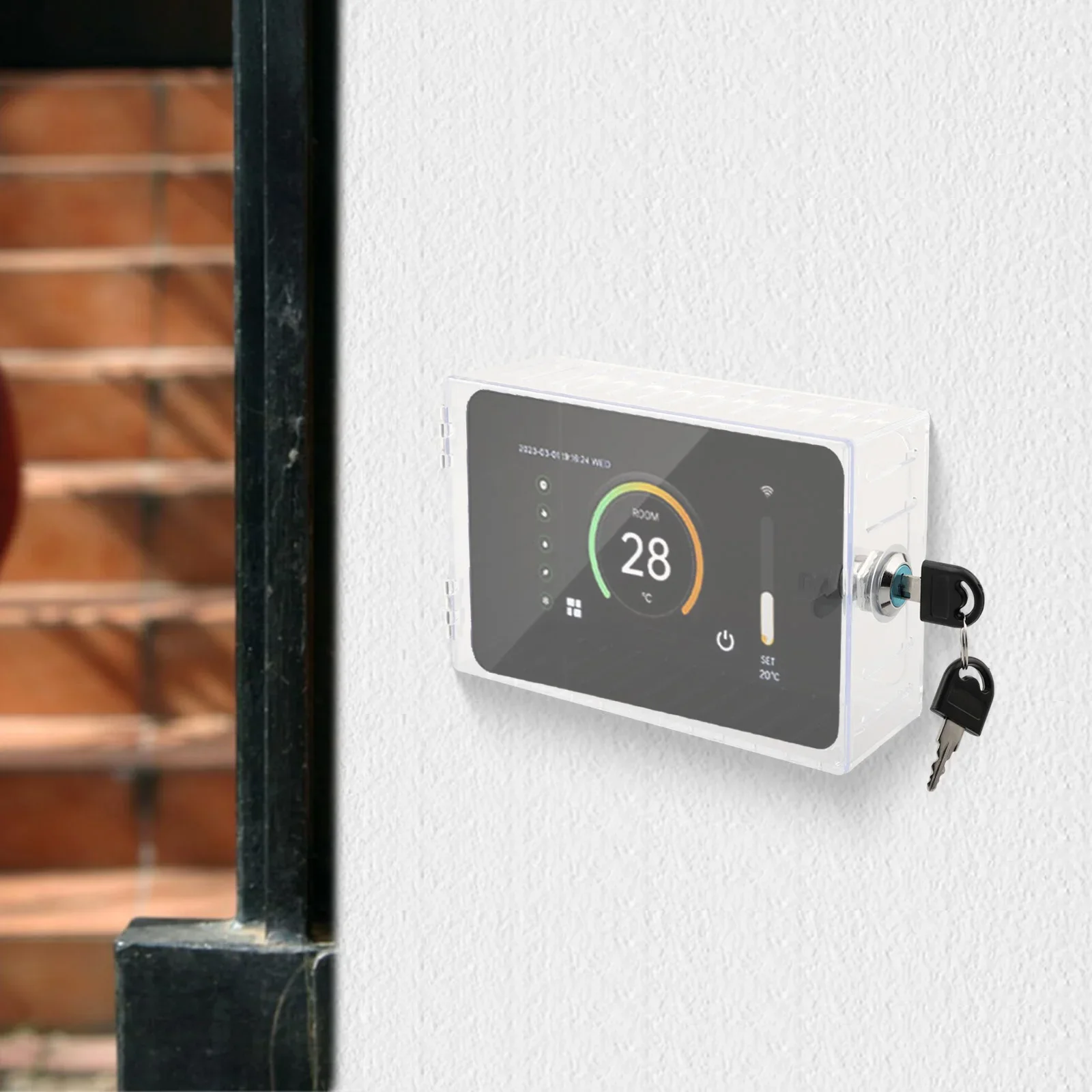 

Thermostat Key Lock Thermostat Lock Box Home Use Office Use High-quality PS Materials No Discoloration For Churches