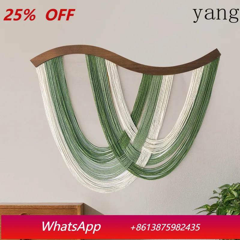 Yjq curved wooden board tapestry wall decoration wooden board fringe homestay hotel decoration wall hanging