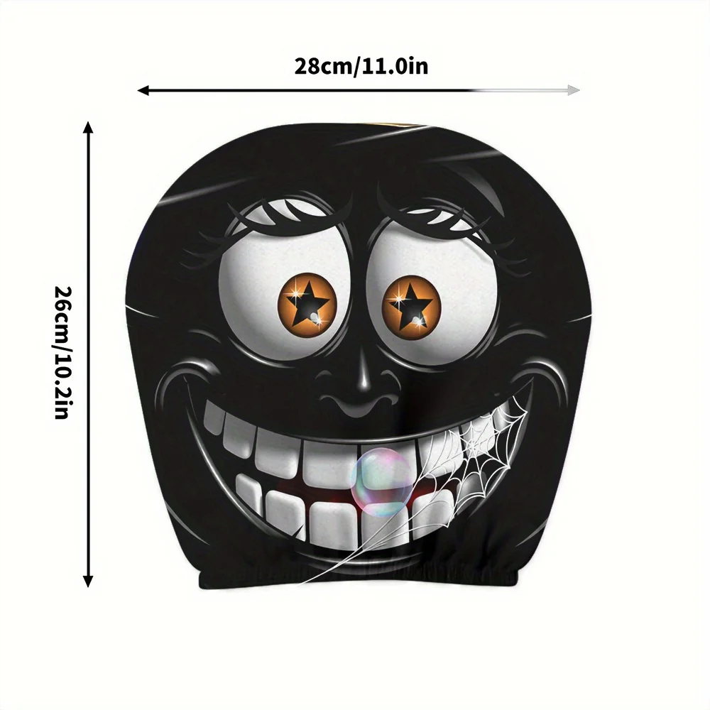 Smile eyelash expression breathable car headrest cover two-piece set, Valentine's Day exclusive gift, car interior accessories