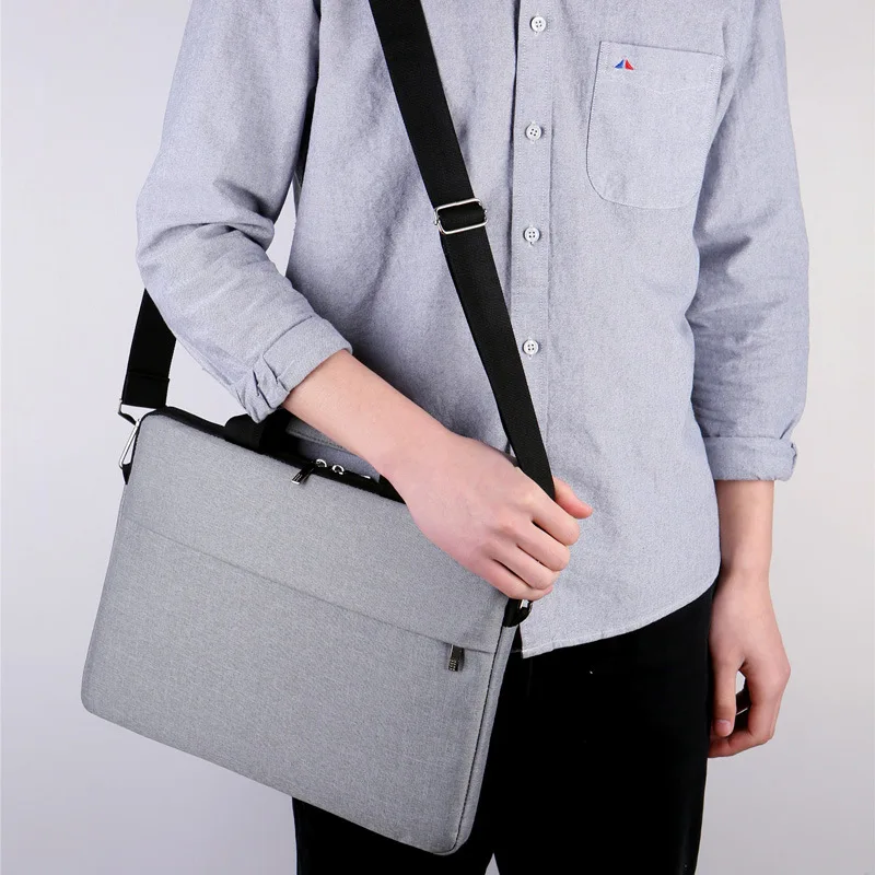 

Oxford Briefcase Tote Bag 15.6" Laptop Tablet Notebook Single Shoulder Strap Bags A4 Paper Briefcases Solid Color