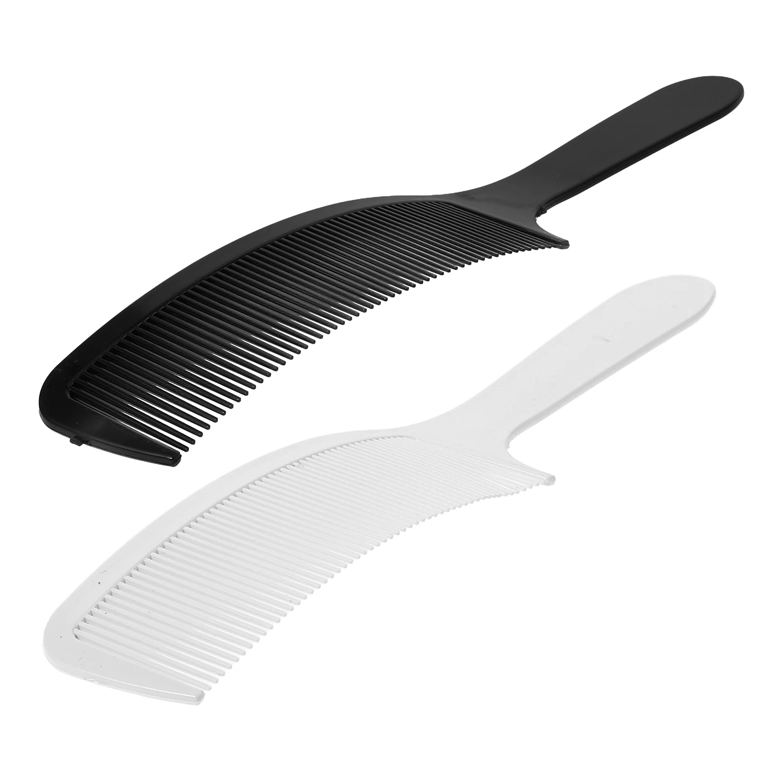 

2pcs Barber Comb Cutting Blending Fade Hair Men Curly Plastic Tools Flat Round Baby Detangle Professional Reliable