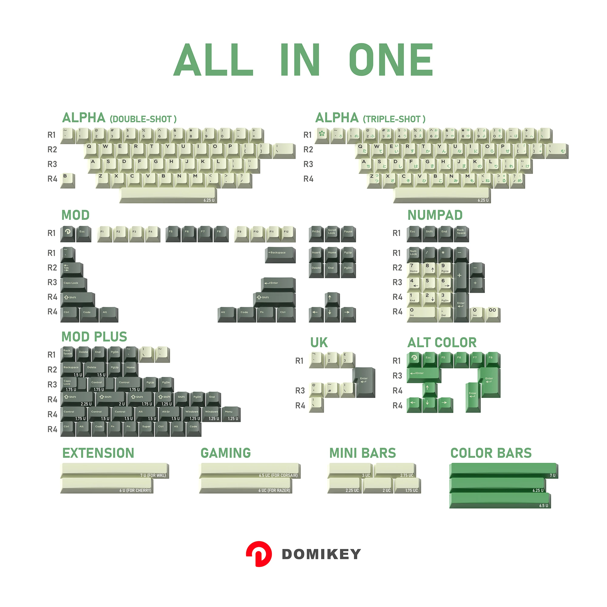Domikey Deserted Island Cherry Profile abs doubleshot keycap For MX Keyboard poker 87 104 xd64 xd68