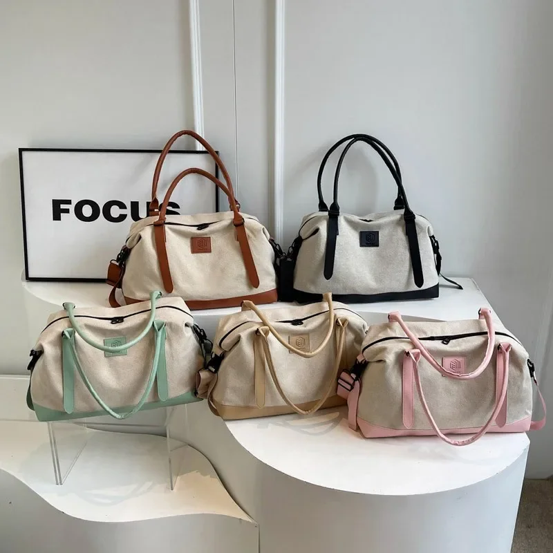 

New Style Large Capacity Canvas and PU Travel Bags 2024 Causal Versatile Sense of Luxury Shoulder and Crossbody Bags for Women