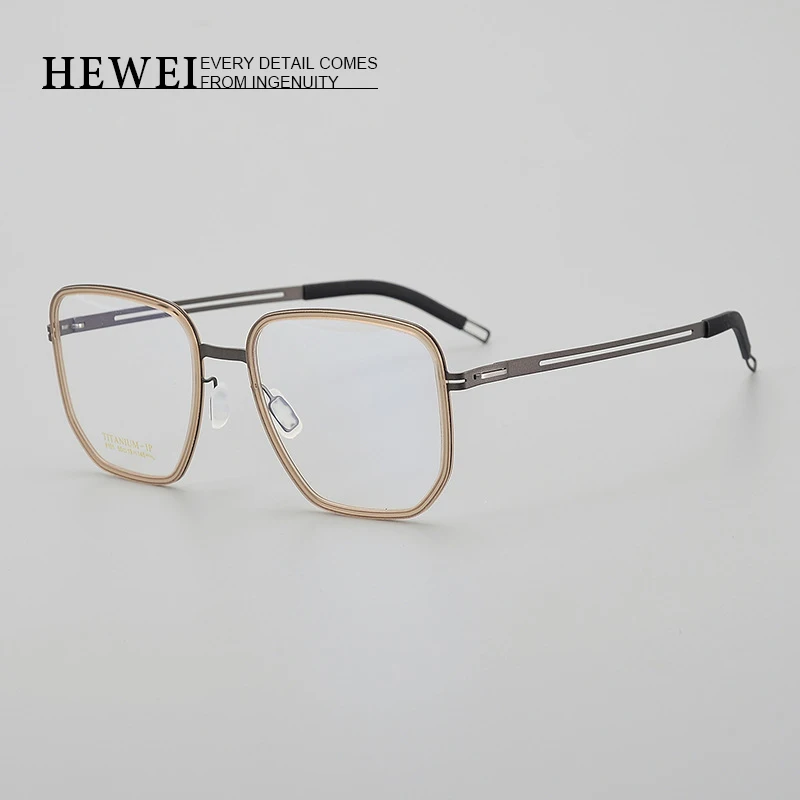 

Fashion trend square women men glasses frame Full frame myopia designer eyeglasses Pure titanium prescription acetate eyewear