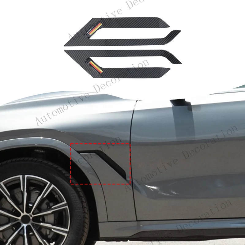 Z+ ABS Carbon Fiber German Flag Side Fender Trim Cover for BMW X6 G06 2020-25