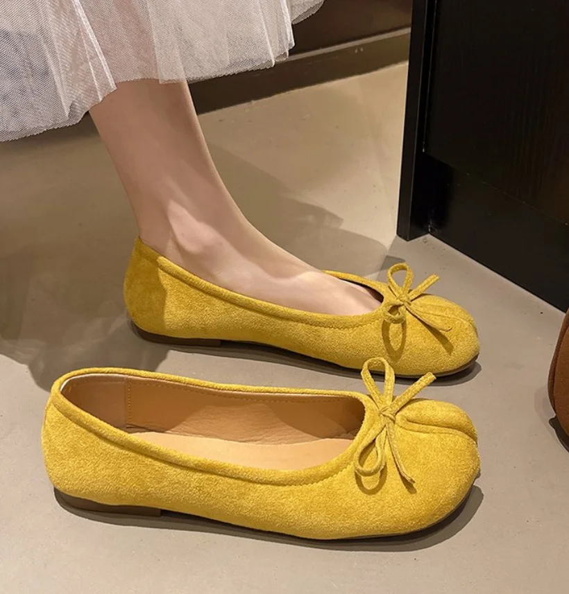 2025 Japanese Style Tabi Ninja Shoes Women Retro Suede Flats Split Hoof Toe Boat Shoes Femme Mary Jeans Mocasines Ballerina Shoe image 4