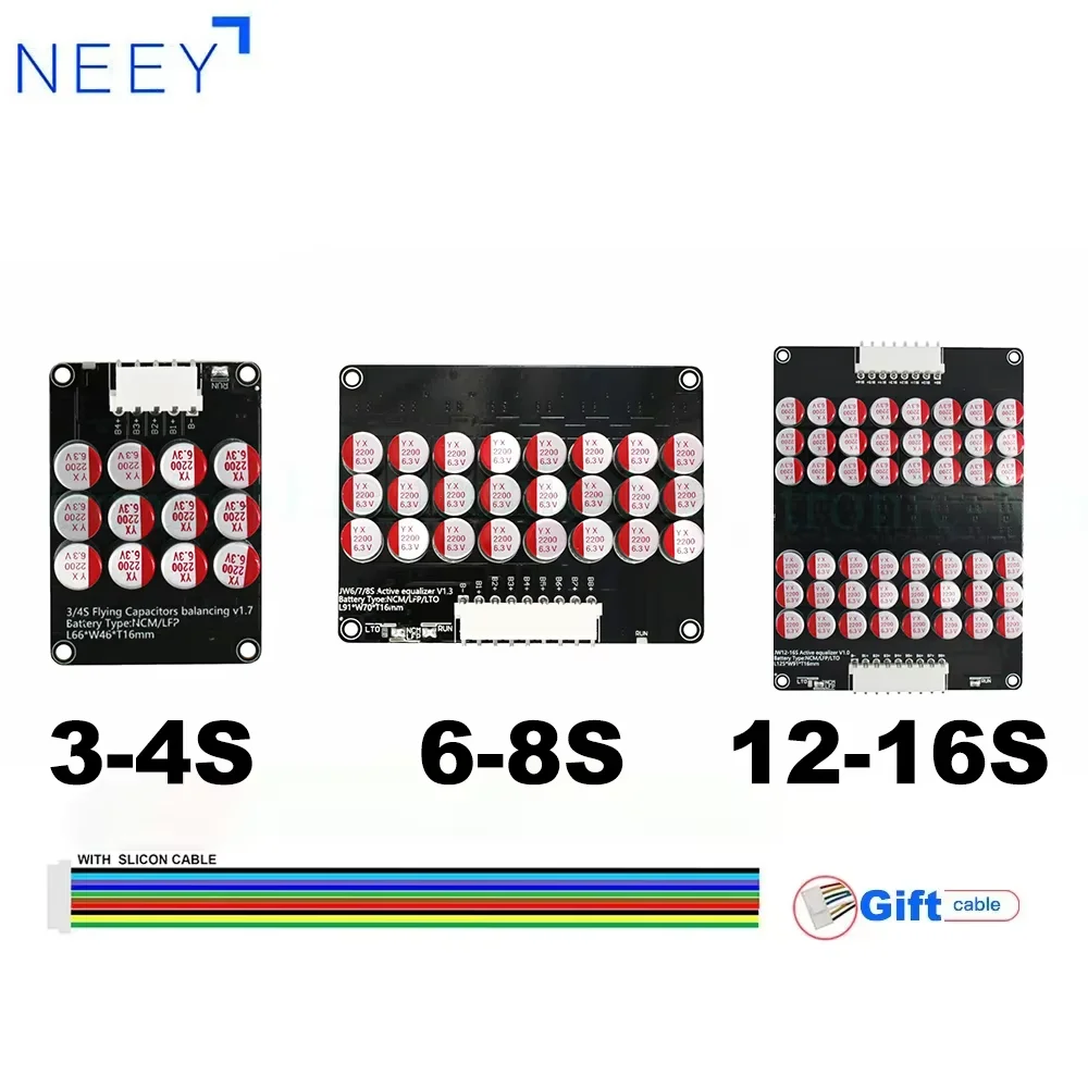 Neey balanceador ativo 5a 4S 12S 13s 14s 15s 16s lifepo4/li-ion/lto bateria capacitor de energia equalizador de lítio