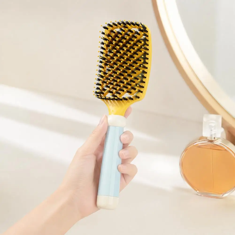 Blow Drying Brush Vented Hair Brush Curved Vented Hair Detangling Brush Scalp Massage Paddle for Wet Dry Hair Blow for Men