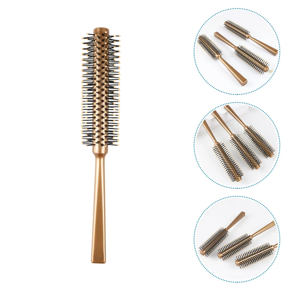 

Vent Brush for Hair Golden Cylinder Comb Blow Drying Light Brown Travel Hairbrush