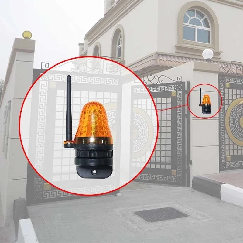 AC/DC 12V-265V LED Gate Flashing Warning Lamp Alarm Lamp For Swing Sliding Gate Opener/Barrier Gate Signal Strobe Flashing Lamp