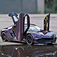 1:32 Gemera GT Supercar Die Casting Alloy Metal Car Model Sound & Light Double Door Car Display Stand Decoration Ornaments Gifts