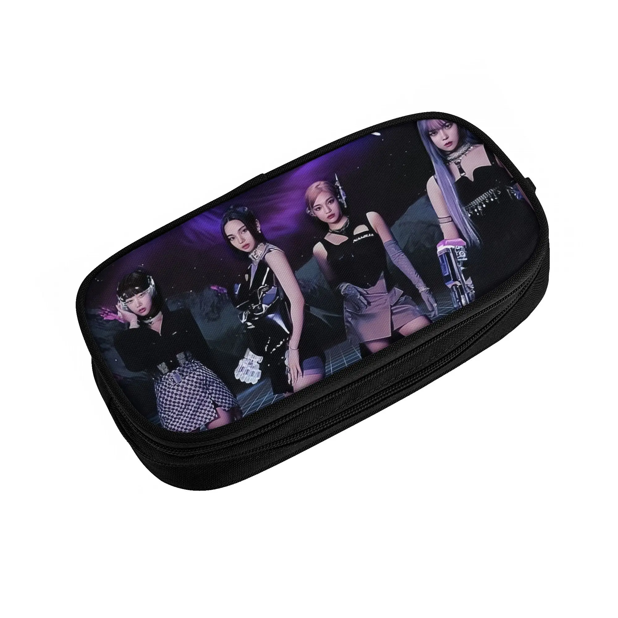 Kpop A-Aesp A-Aas Girls Karina Winter Giselle Ningning Pencil Case for Girls Boys Large Storage Pen Box Bag School Accessories