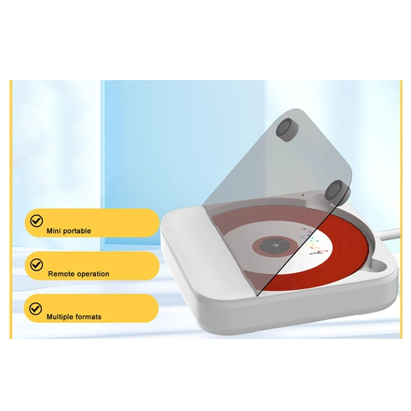 Mini Car CD Player Car External USB/AUX Connection Lossless Connection 3.5 Audio Line Play Portable CD Player