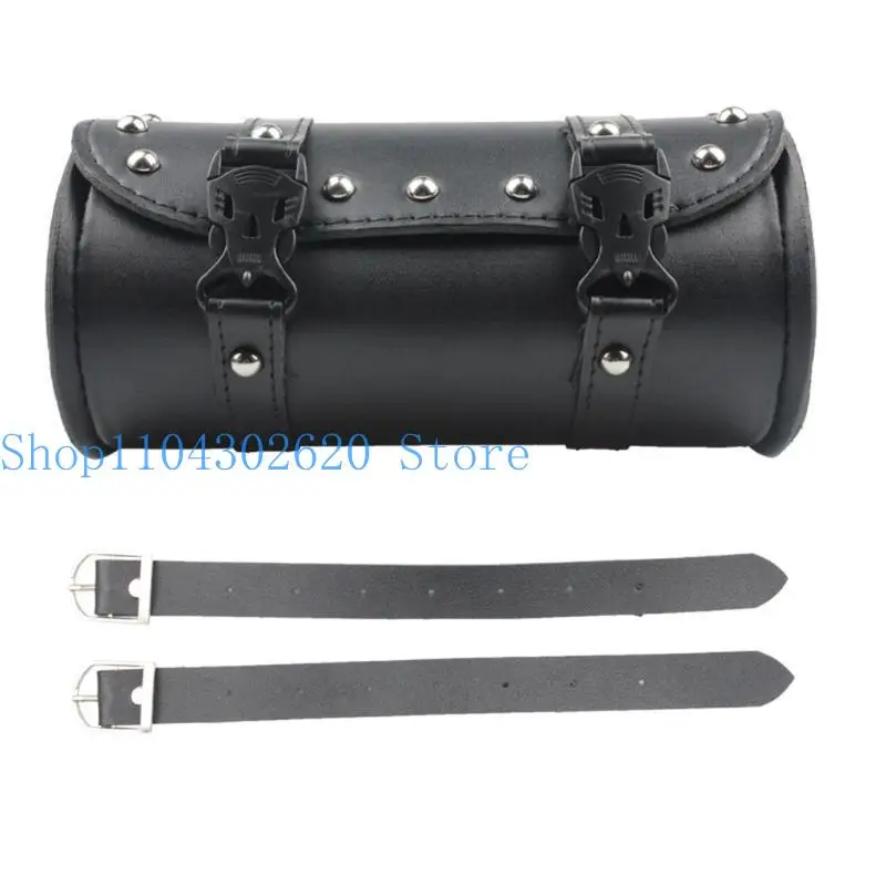 

652F Waterproof Leather Motorcycle Fork Bag Saddlebags Black Handlebar Bag Motorcycle Electric Accessories