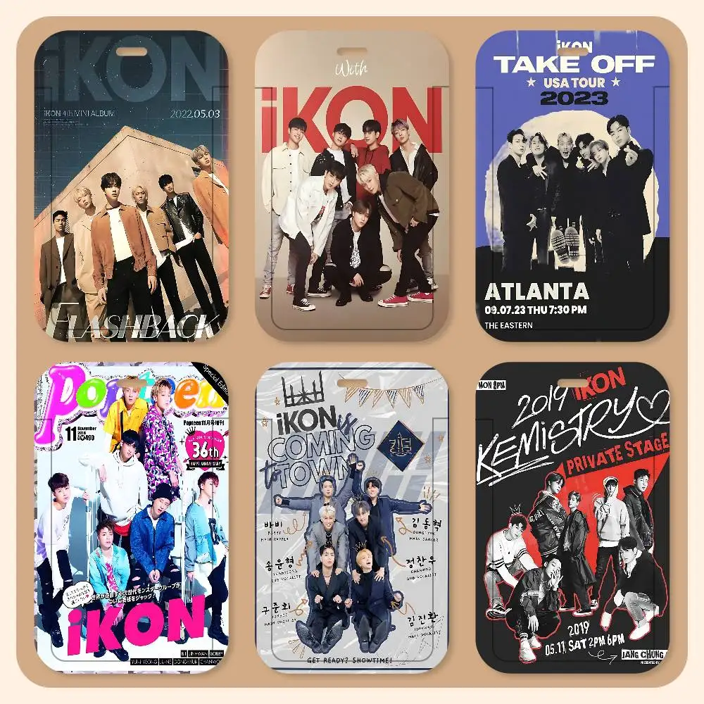 Porta Tarjetas con Cordón de la Popular Banda Kpop I-Ikon, Porta Tarjetas de Identificación para Estudiantes, Porta Tarjetas con Correa para el Cuello, Accesorios de Control de Acceso, Regalos