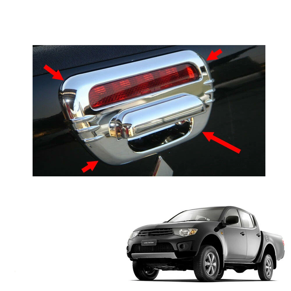 A73X-Car Chrome Tail Gate Tailgate Handle Cover Trims For L200 / Triton 2006-2014 Car Styling Exterior Accessories