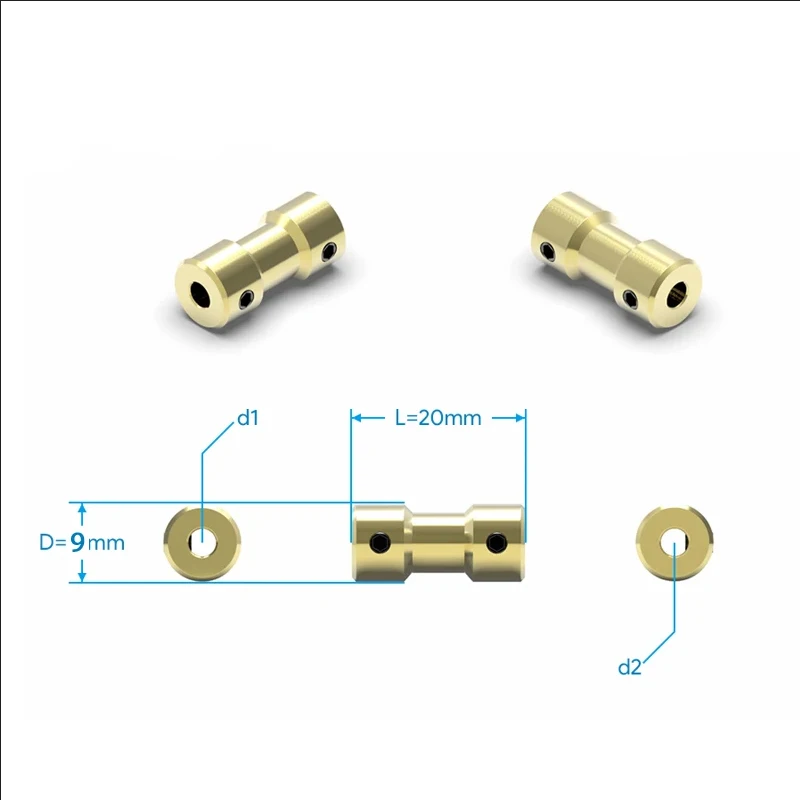 Brass coupling high-precision small coupling motor model shaft extension connector connecting rod reducer transmission 2mm/2.3mm