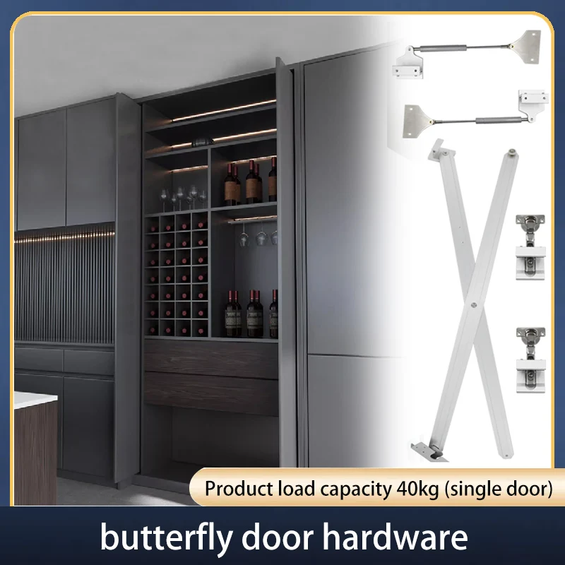 

Hidden Door Track Wardrobe Folding Swing Door Side-Mounted Telescopic Plug-In Butterfly Door Slide Rail Hardware Accessories