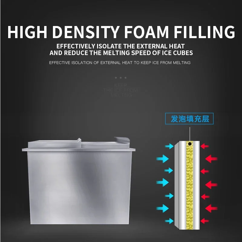 Ice Storage 304 stainless steel Ice container Coffee shop milk tea shop water bar KTV bar Internet cafe ice storage tank