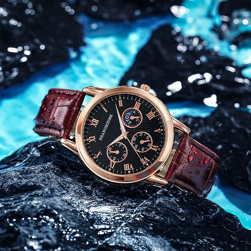 High Quality Men\'s Luxury Belt Fashion Quartz Watch Men Round Dial Business Student Sport Waterproof Glow Clock Reloj De Mujer