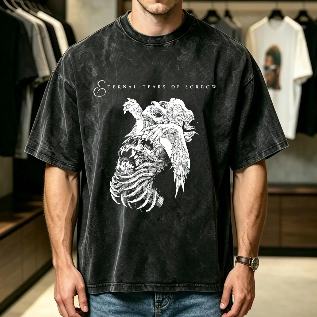 washed T Shirt New Popular Eternal Tears of Sorrow Finnish Melodic Death Music S 4XL long or short sleeves vintage Washed