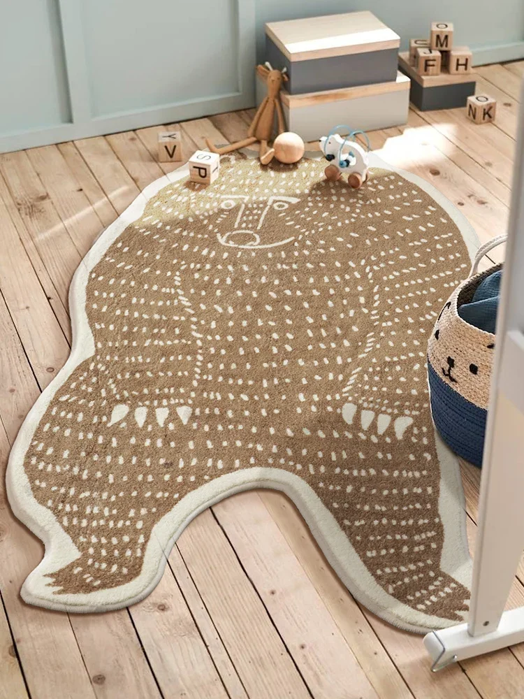 Animal Carpet Home Bedroom Rugs Living Room Decor Bear Bedside Mat Soft Fluffy Plush Rug Ковер В Спальню Ковер Коврик В Спальню