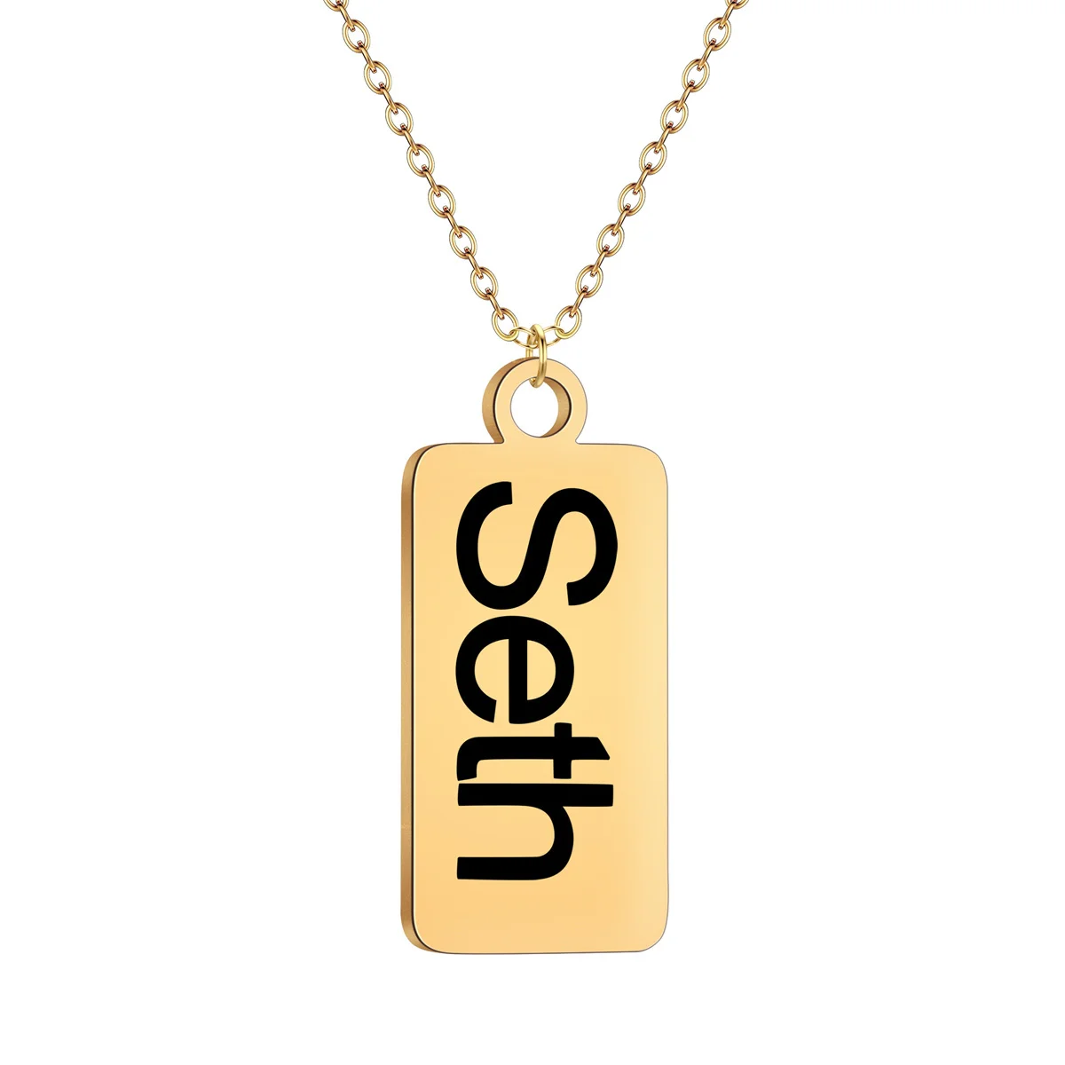 QIAMNI Custom Name Necklace Personalized Pendant Stainless Steel Choker For Women Men Customized Jewelry Weddings Birthday Gifts