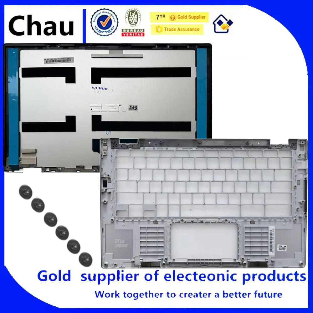 

New For Chau Chromebook Flip C435TA C434TA-DS588T Laptop LCD Back Cover /Upper Case Palmrest Cover 13N1-7EA0421 13N1-7EA0131