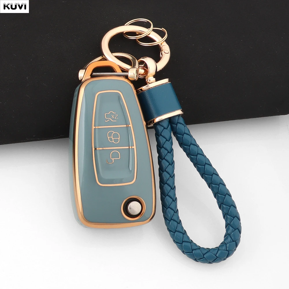 Picture 3: Soft TPU Car Flip Key Case Cover Shell For Ford Ranger C-Max S-Max Focus Galaxy Mondeo Transit Tourneo Custom Fob Accessories