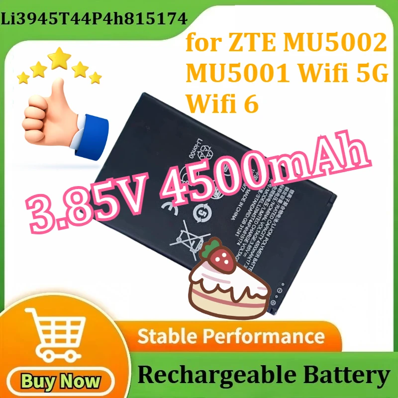 

17.3Wh Li3945T44P4h815174 for ZTE MU5002 MU5001 Wifi 5G Wifi 6 Router battery 3.85V 4500mAh
