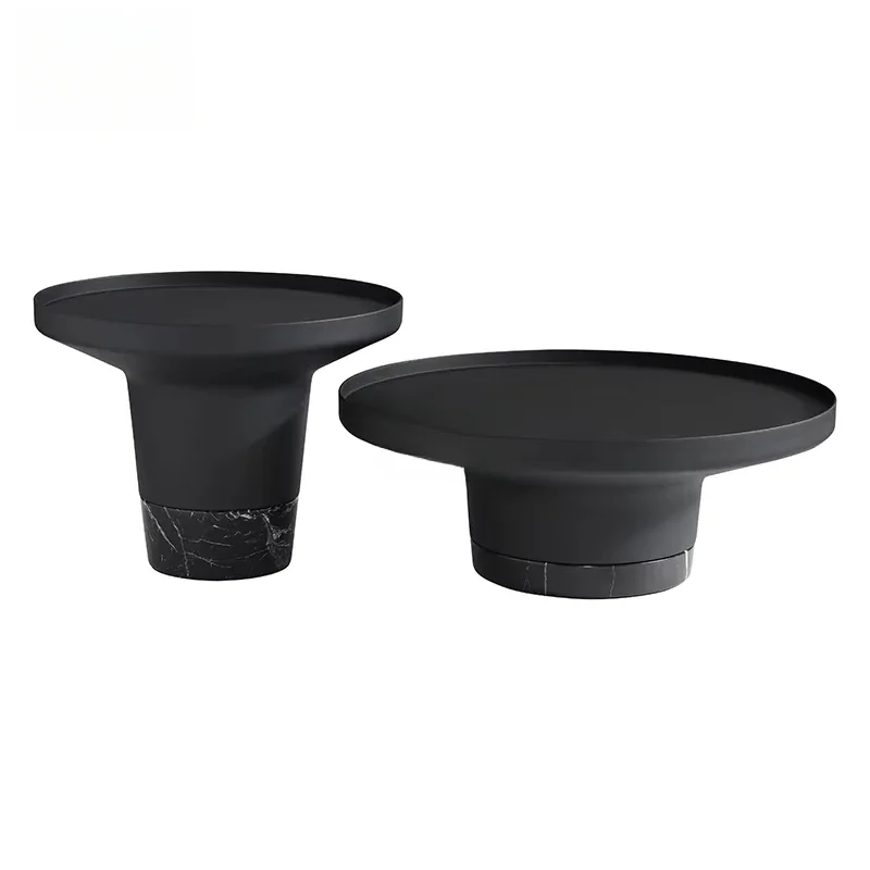 

A Modern Living Room Furniture Stainless Steel Nordic Round Marble Luxury Coffee Table Set