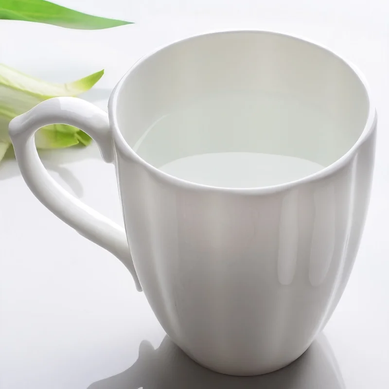 400ML, pure white bone china original breakfast cups, pumpkin design, cute cups and mugs, porcelain thermal cup of coffee, tea - view 4