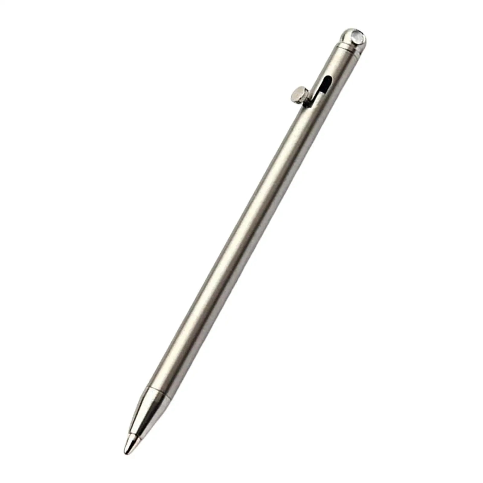 Titanium Alloy Ballpoint Pen Keychain Clip Portable Metal Pocket Pen for Camping Road Trip Gift