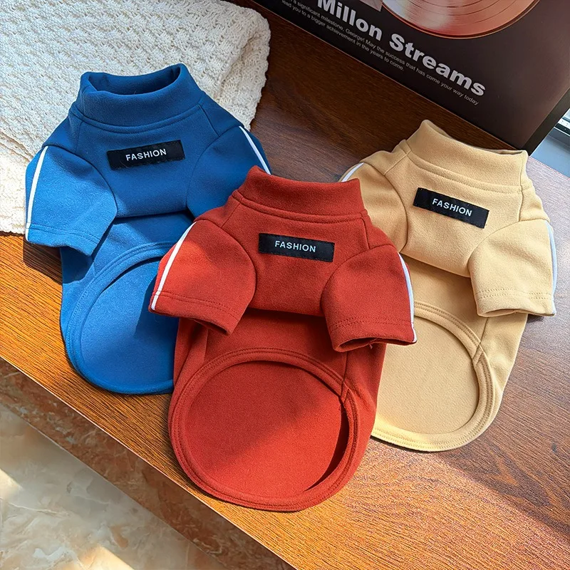 Winter Pet Two-Legged Base Layer, New Dog Clothes & Solid Color Cat Vest, Warm Minimalist Pullover for Teddy Dogs