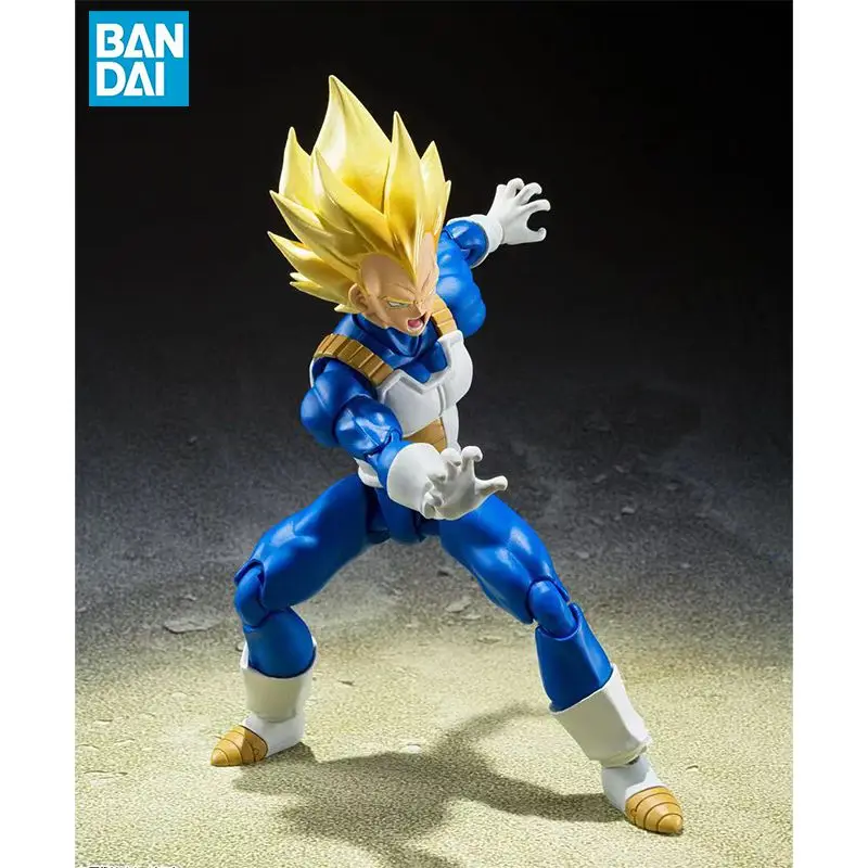 Original Bandai S.H.Figuarts Super Saiyan 2 Awakening Vegeta Dragon Ball Em Estoque Anime Action Collection Figuras Modelo Brinquedos