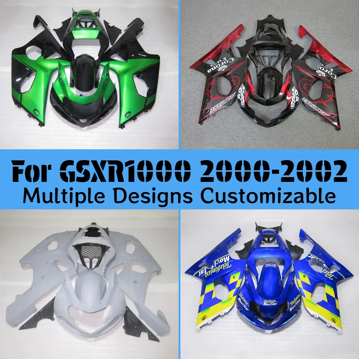 

GSXR 1000 2000 2001 2002, комплект обтекателей для GSXR1000 00 01 02, аксессуары для мотоциклов, полный комплект обтекателей