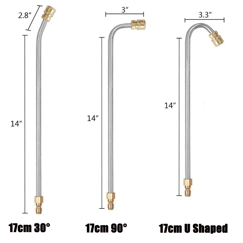 Varilla de extensión de pistola de agua de lavado de coche de alta presión en forma de U de 30/90 grados, varita de pulverización de extensión de