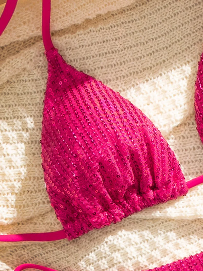 女性のためのセクシーなきらびやかなビキニセット,プッシュアップ水着,マイクロビキニ,ブラジルの水着,女性のための水着,新しい