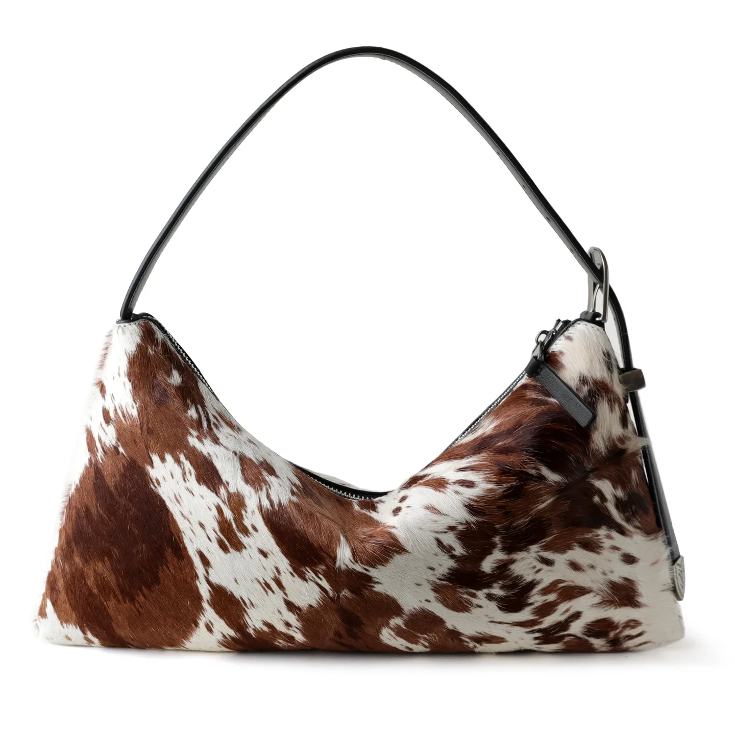 Fashionable Horsehair Shoulder Bag Vintage Large Capacity Leather Handbag for Women Work Commute