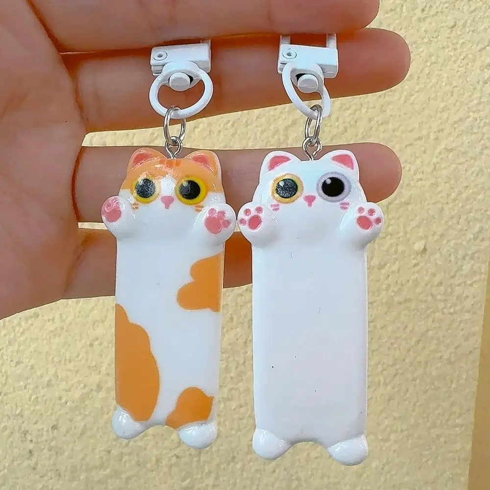 Kawaii 수지 고양이 키 체인 가방 액세서리 지갑 장식 만화 배낭 펜던트 자동차 열쇠 고리 어린이 선물