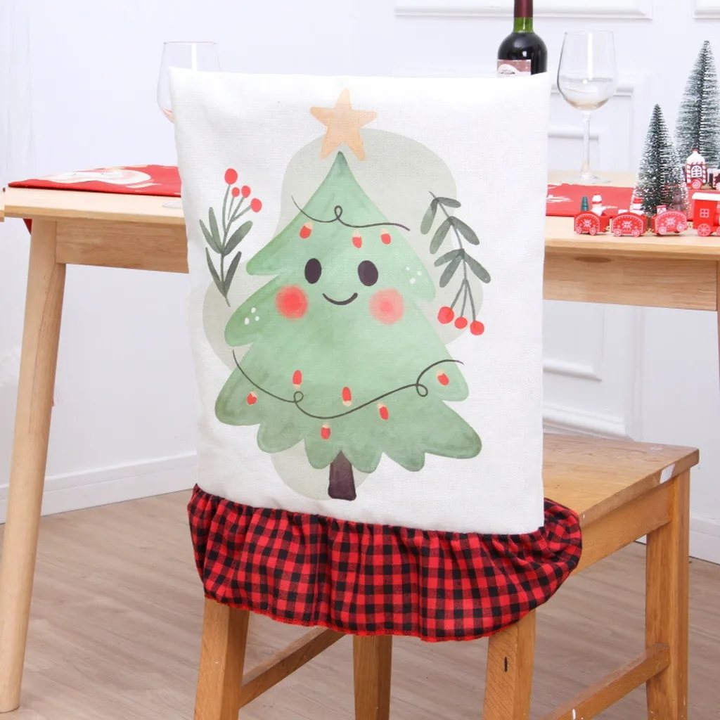 Gnome Pattern Chair Cover Non Woven Holiday Chair Cover Christmas Chair Cover Christmas Themed For Holiday Event Decoration